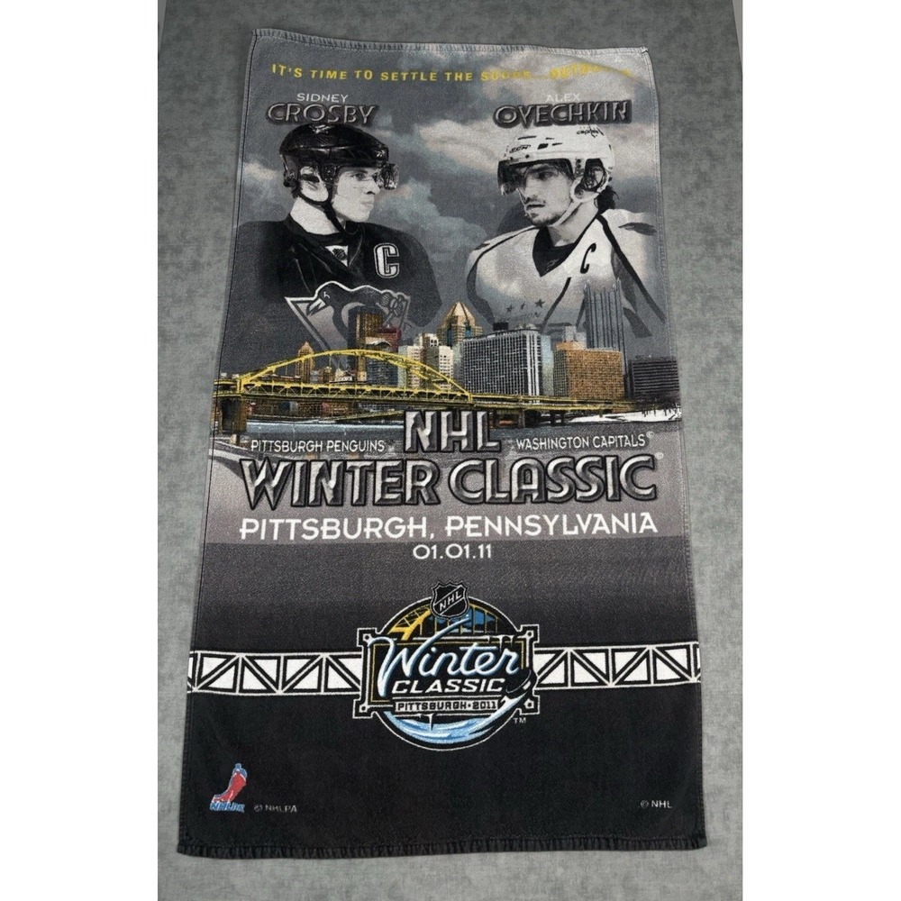 2011 NHL Winter Classic Crosby Ovechkin Penguins Capitals Beach Towel 29x52